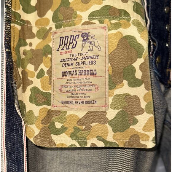 PRPS Mens 34x34 Selvedge Rambler Denim Raw Dark Blue Wash Jeans Button Japanese - Picture 12 of 12